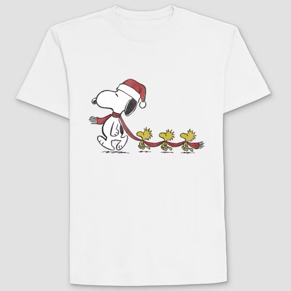 Men's nwt Peanuts Scarf Graphic T-Shirt nwt snoopy and Woodstock